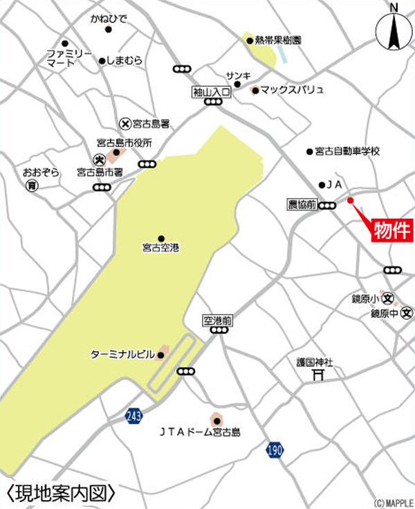 BiBi Hotel 宮古空港前店 現地案内図