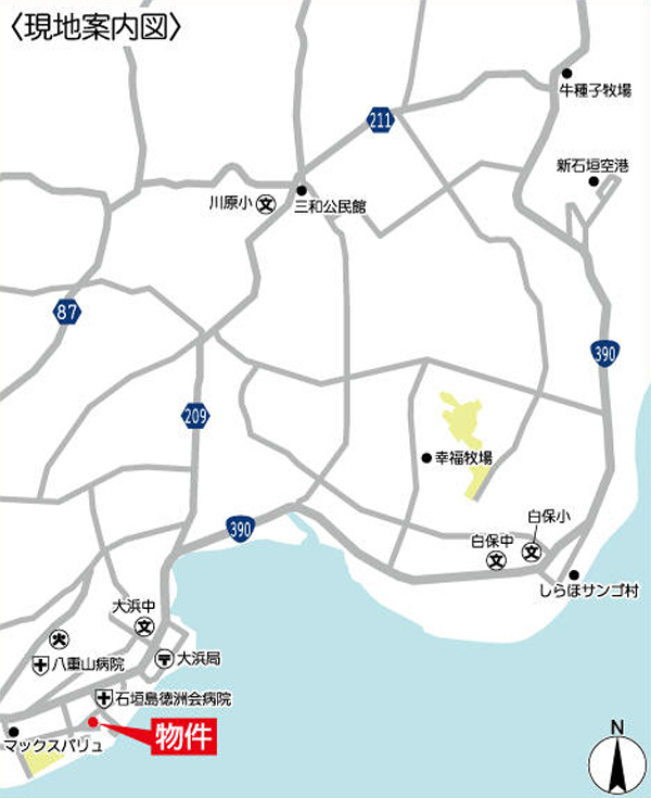 HOTEL Mr.KINJO Beach side Kafu-shi 現地案内図