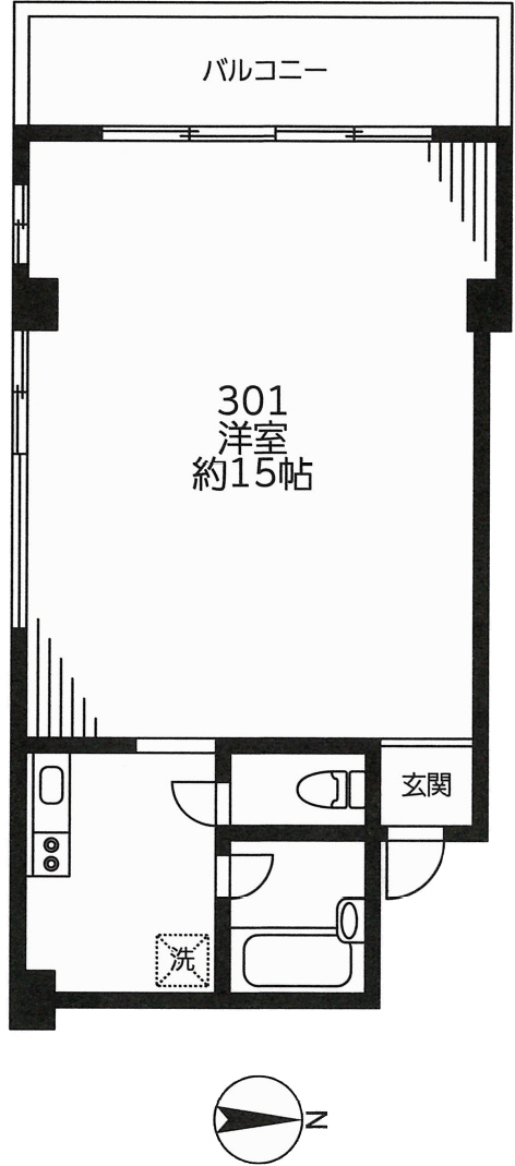 玉泉館II　301号室　図面