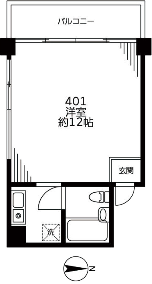 玉泉館II　401号室　図面