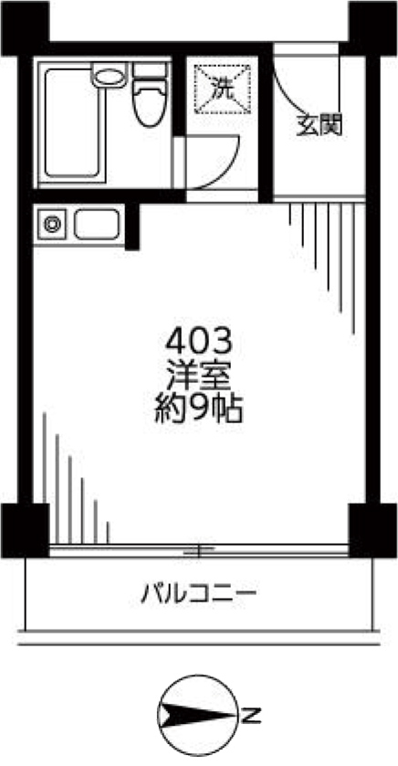 玉泉館II　403号室　図面