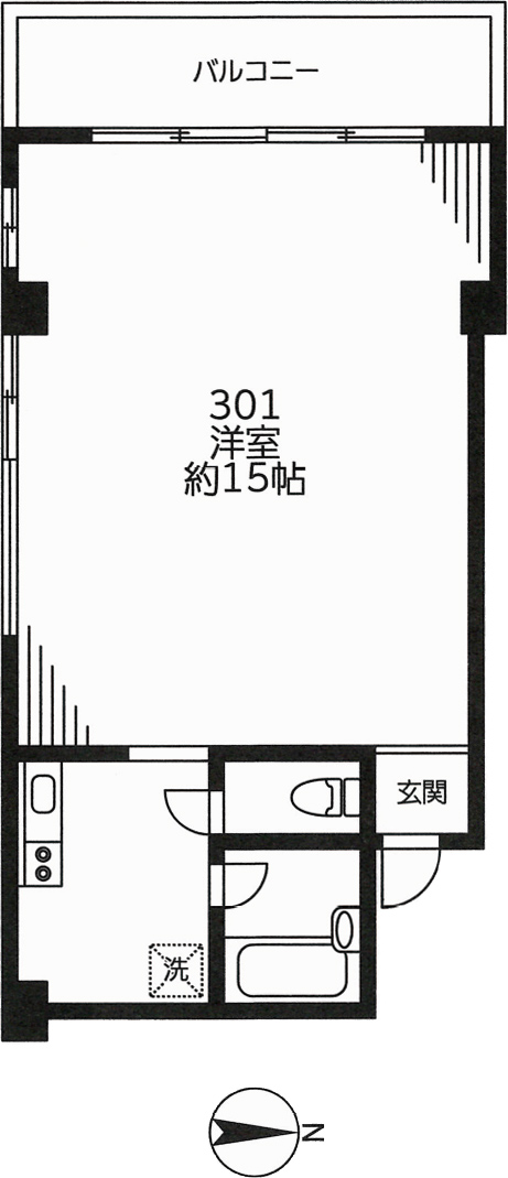 玉泉館II　405号室　図面